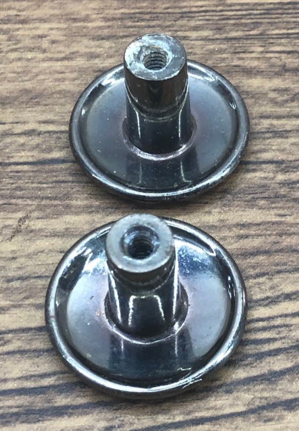 Vintage Drawer Cabinet Pull Round Scalloped Edge #048
