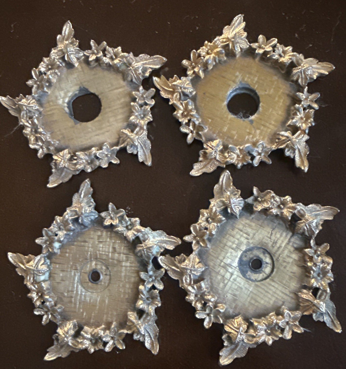 Vintage 4 Florenta of California Drawer Pull Back Plate Hollywood Regency Parts