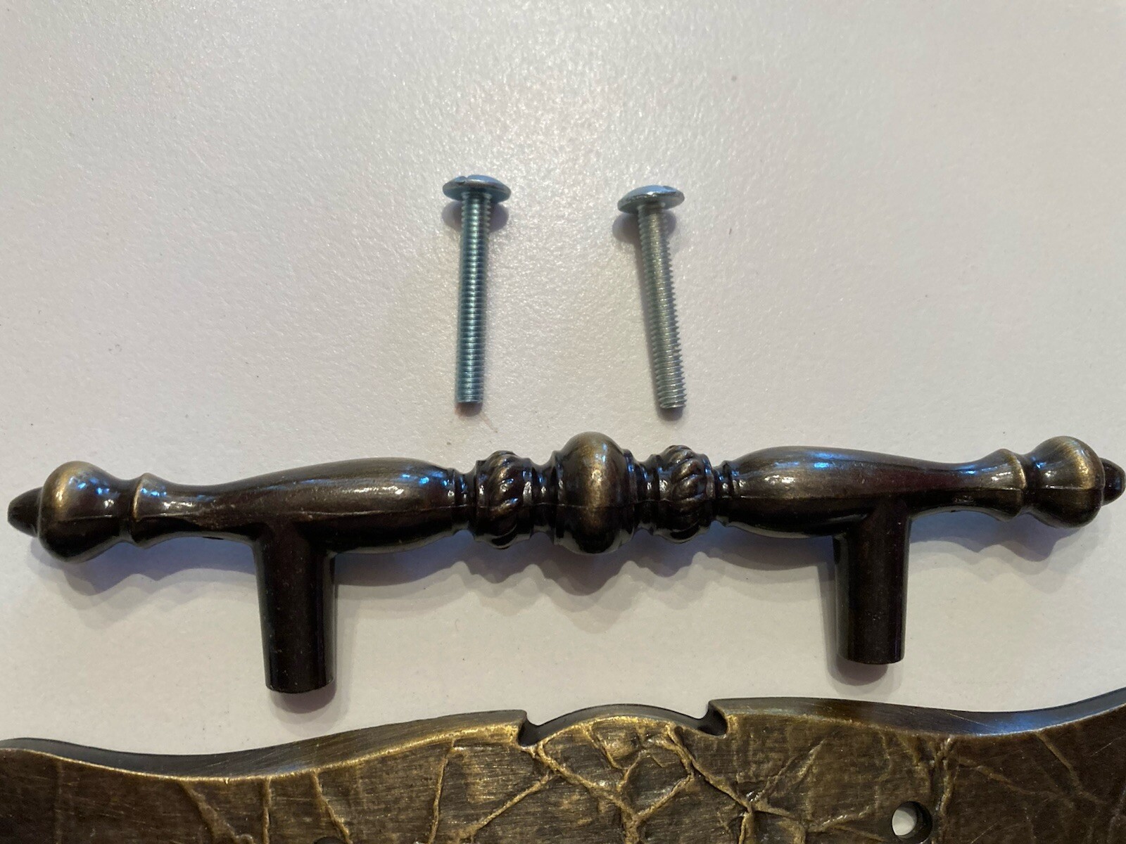 7” Drawer Handle With Backplate, Antique Brass, Amerock BP-177C-AE. Vintage