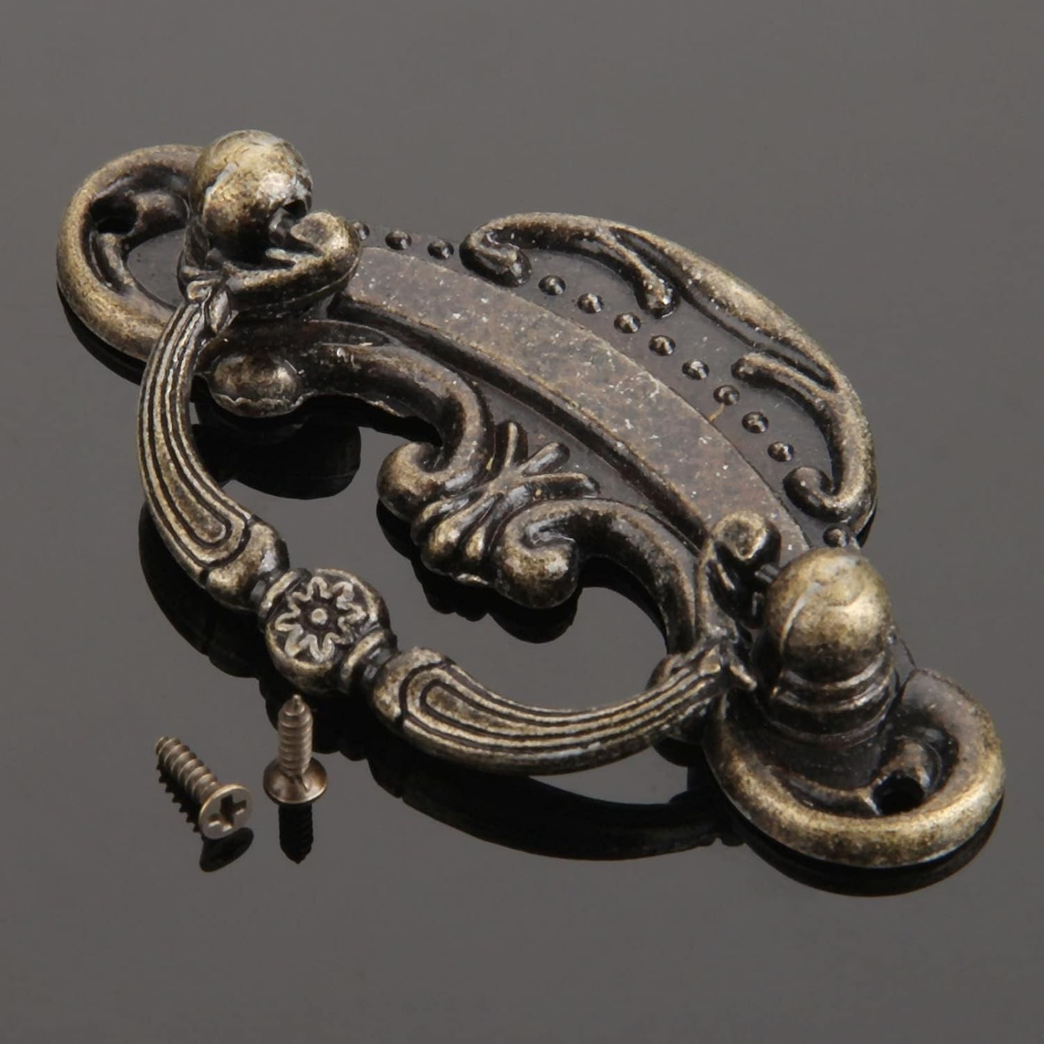 2-Pack Vintage Antique Bronze Pull Handle For Drawer Jewelry Box 2.32″x1.1″ New