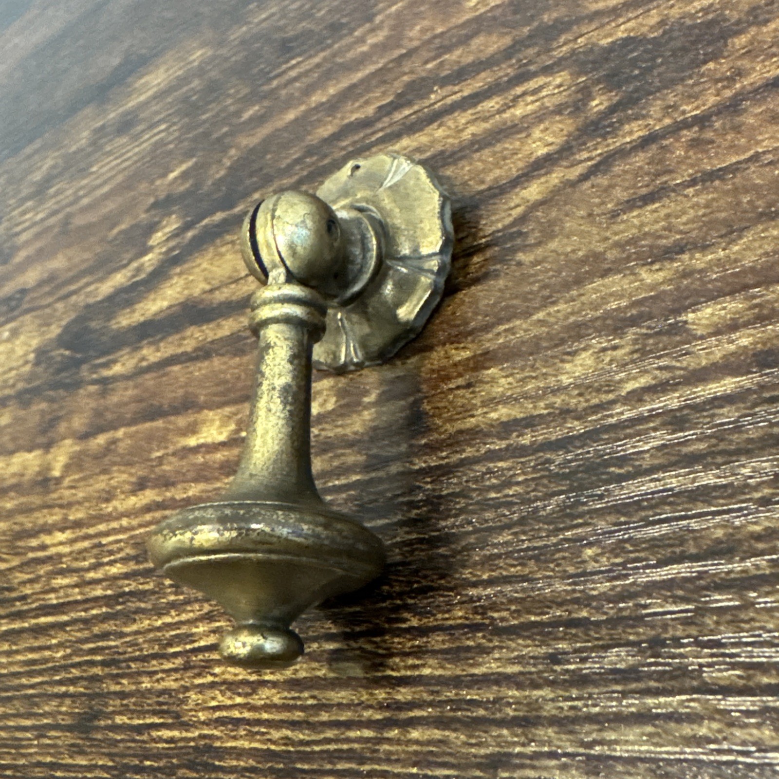 Drexel Esperanto Drawer Pull Teardrop Brass Dresser Handle Backplate Vintage MCM