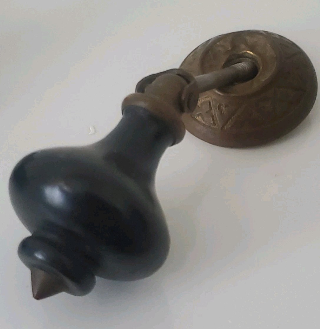 Atq Victorian Eastlake Teardrop Drawer Pulls Set 12 Black Wood & Metal + Extras