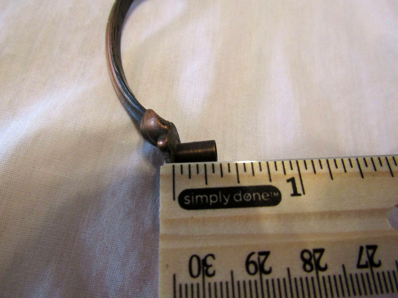 Vintage Antique Copper Flash Curved Leafy Ends Drawer Pull Cabinet Door Handle