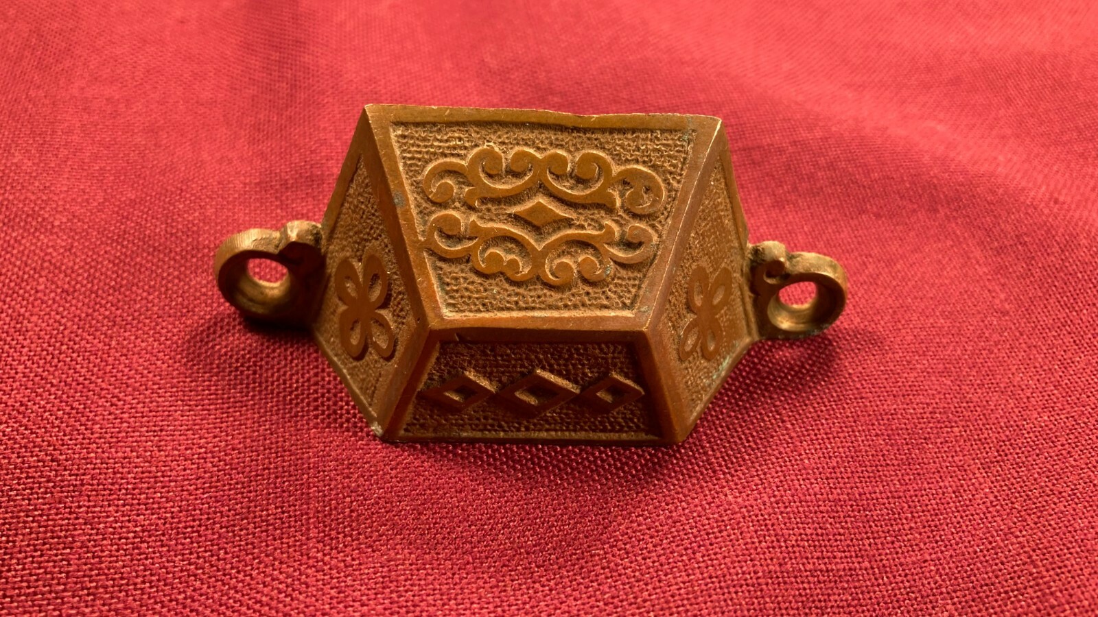 Antique Victorian Eastlake Bronze Finger Cup Drawer Pull Pat 1871