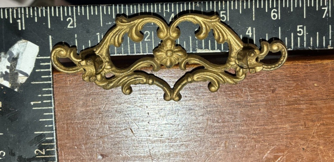 2 Vintage Antique Ornate Fancy Drop Bail Drawer Pulls & some parts. 3 inch CTC