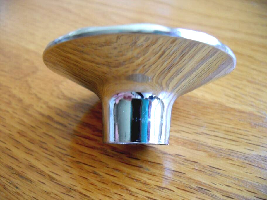 Vintage Nos 2″ Chrome Drawer Stardust Knob Concave Fluted Face Cabinet Handle