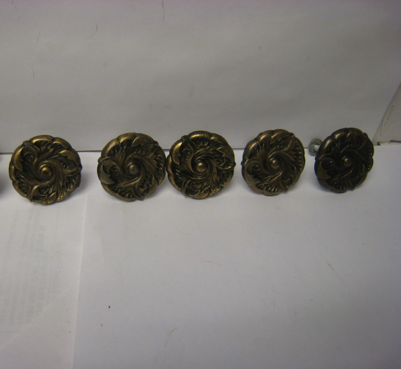 Lot 5 Vintage Floral French Provincial Cabinet Pulls Knobs 1960 JAPAN cast in