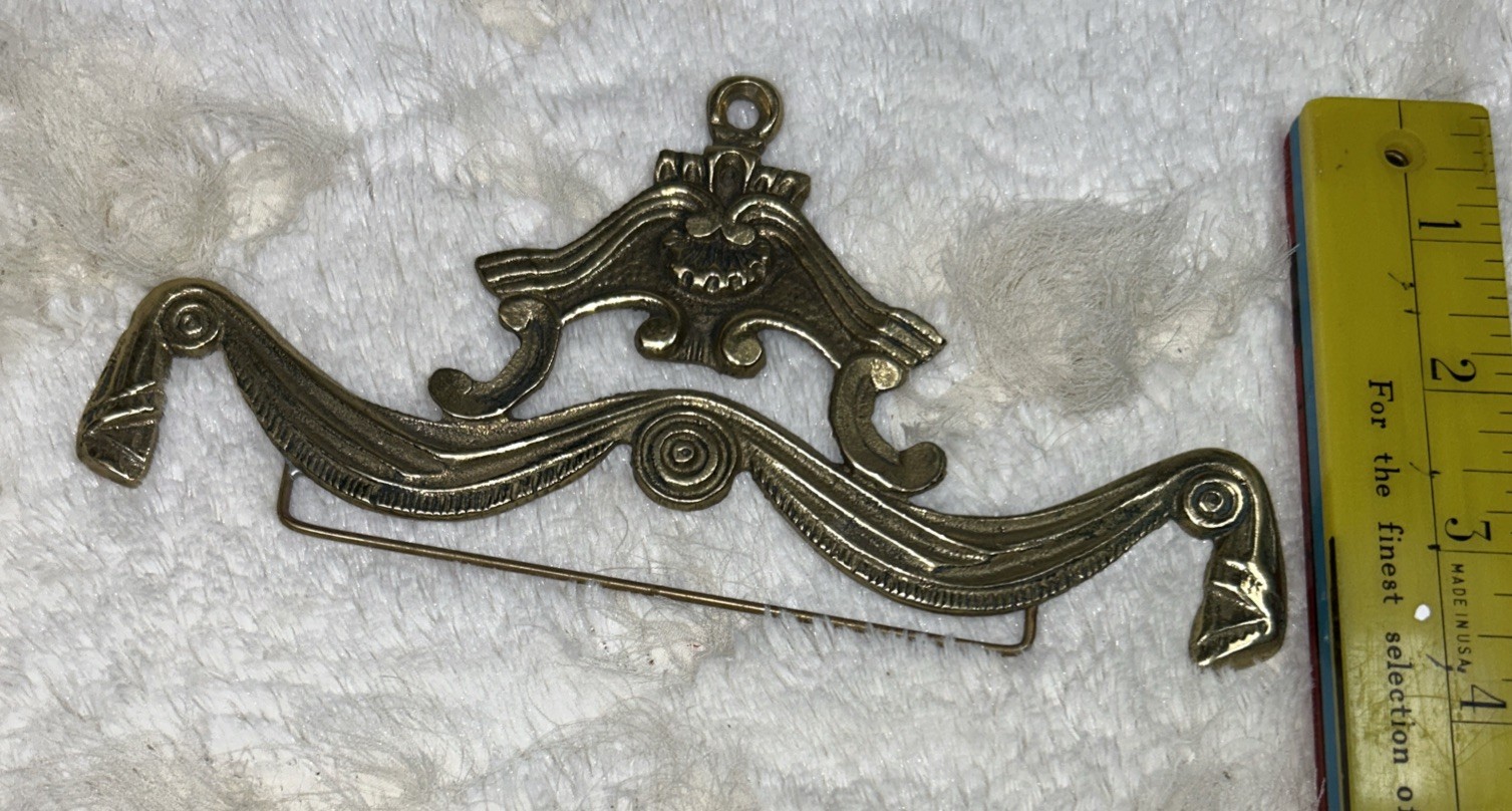 Vintage Cast Brass Bell Pull, Hardware, Furniture Embellishment 7”