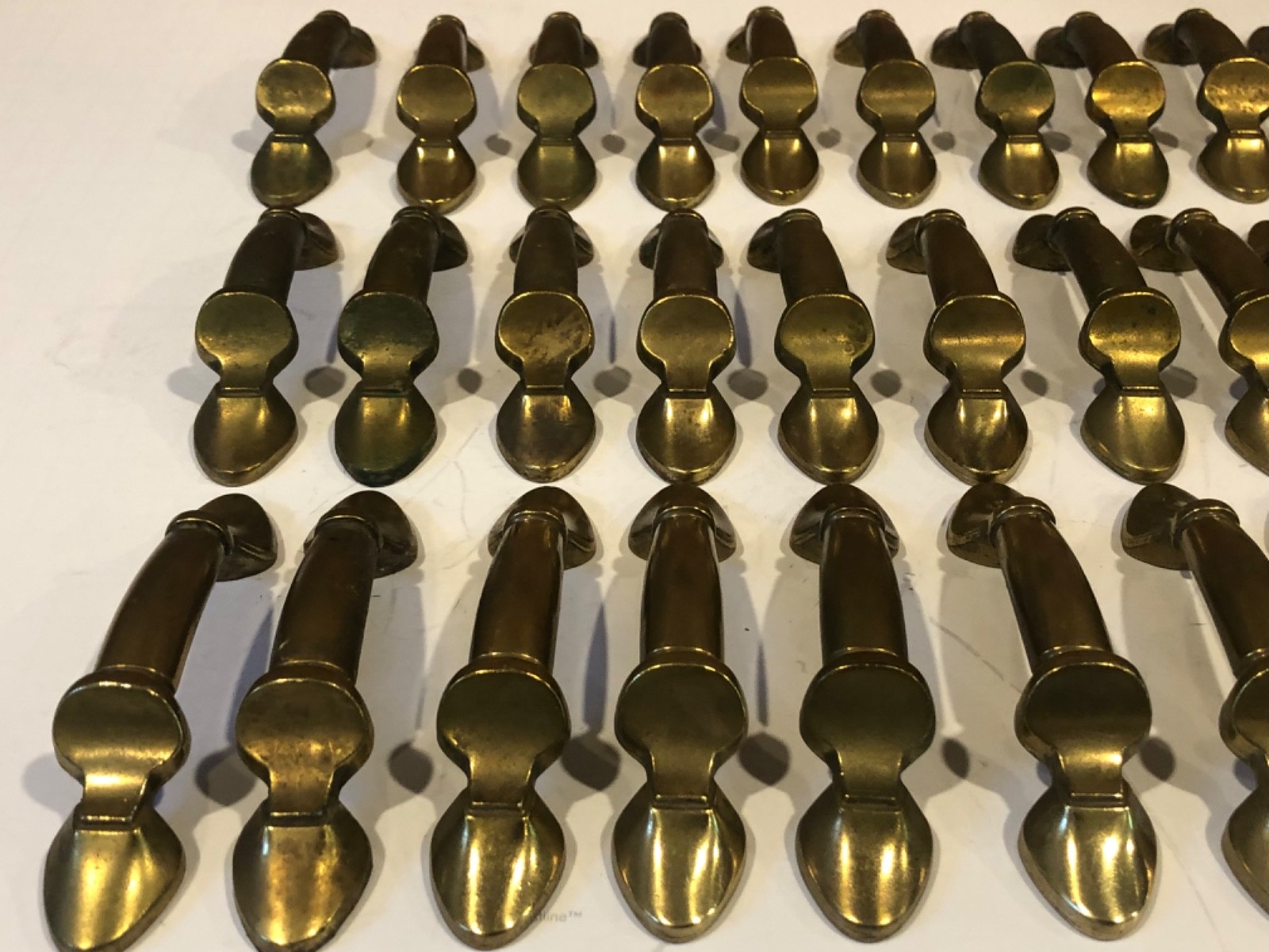 Vintage Brass Drawer Pulls Handles Knobs Cabinet Lot of 35