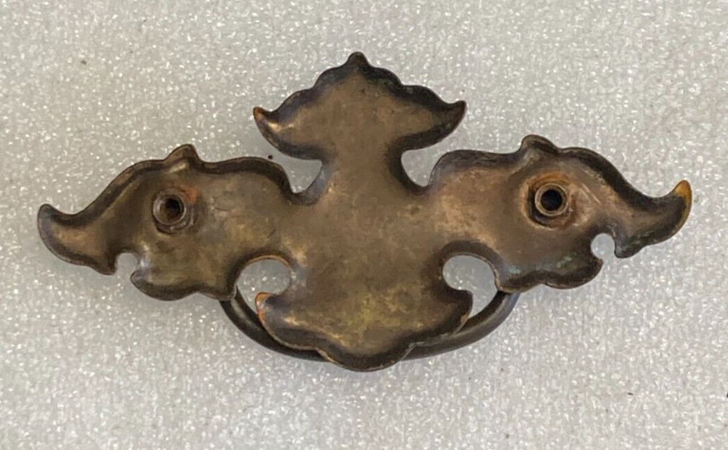 Vintage Bat Wing Drawer Drop Bail Pull Handle Brass 2-1/2″ C To C