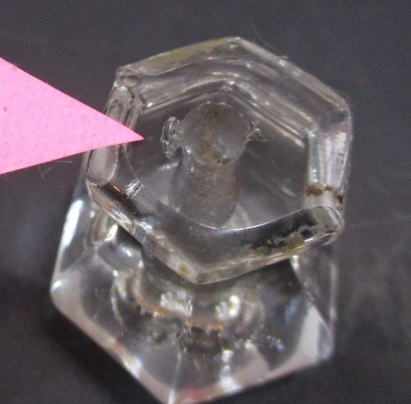 Hexagonal Clear Glass Drawer Knobs 6 Sided Dresser or Cabinet Pulls Salvage 6 PC