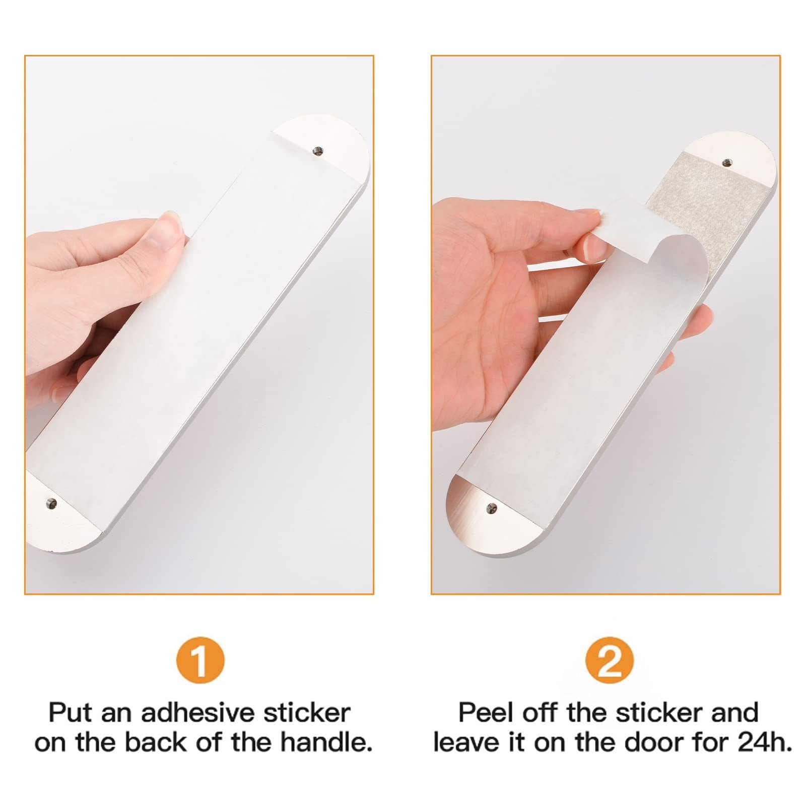 Morobor Self-Stick Oval Sliding Door Pulls 4Pcs Brushed Steel Aluminum Alloy