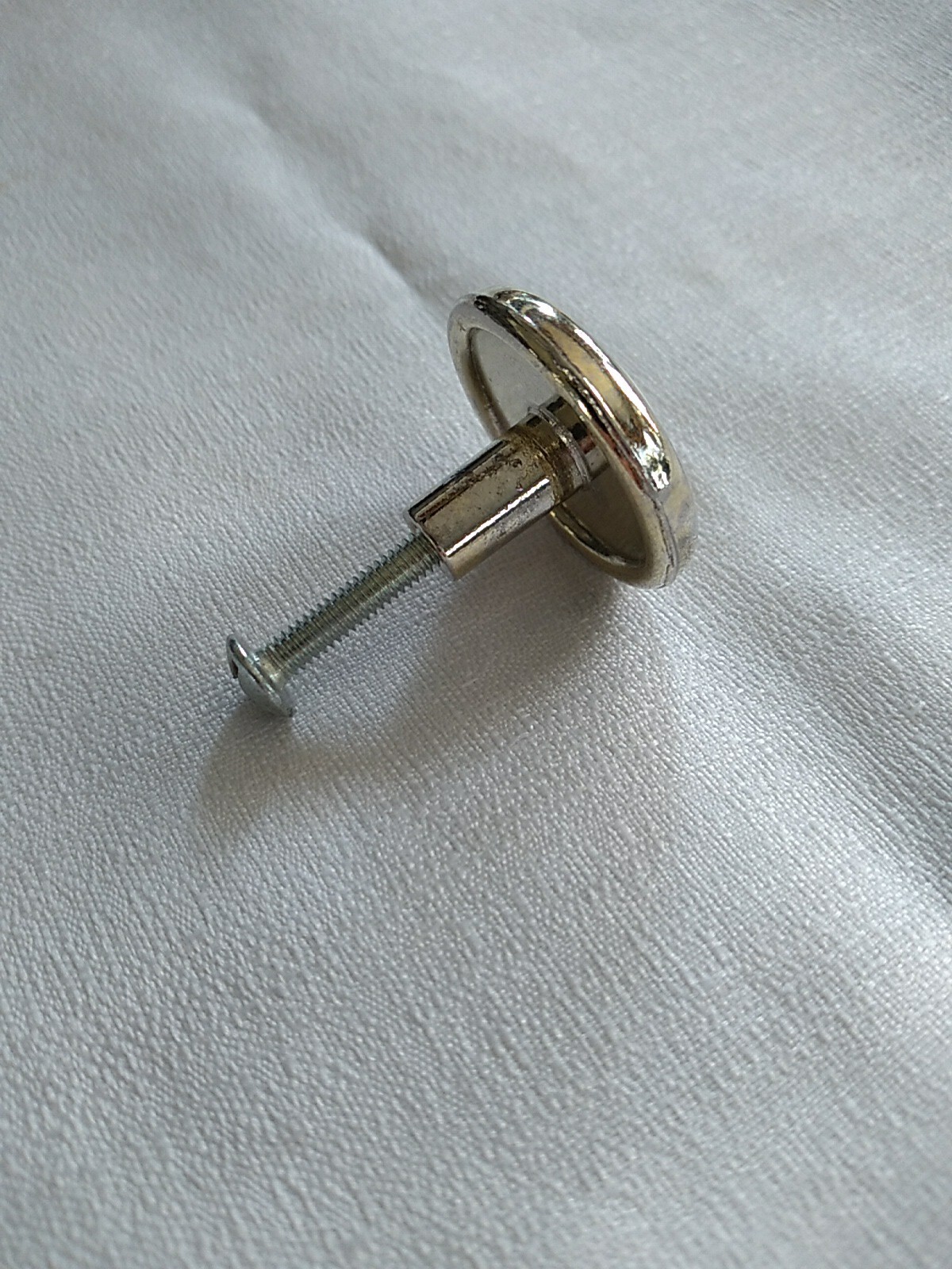 Vintage Brass/Beige Ceramic Center Drawer Pull W/Screw