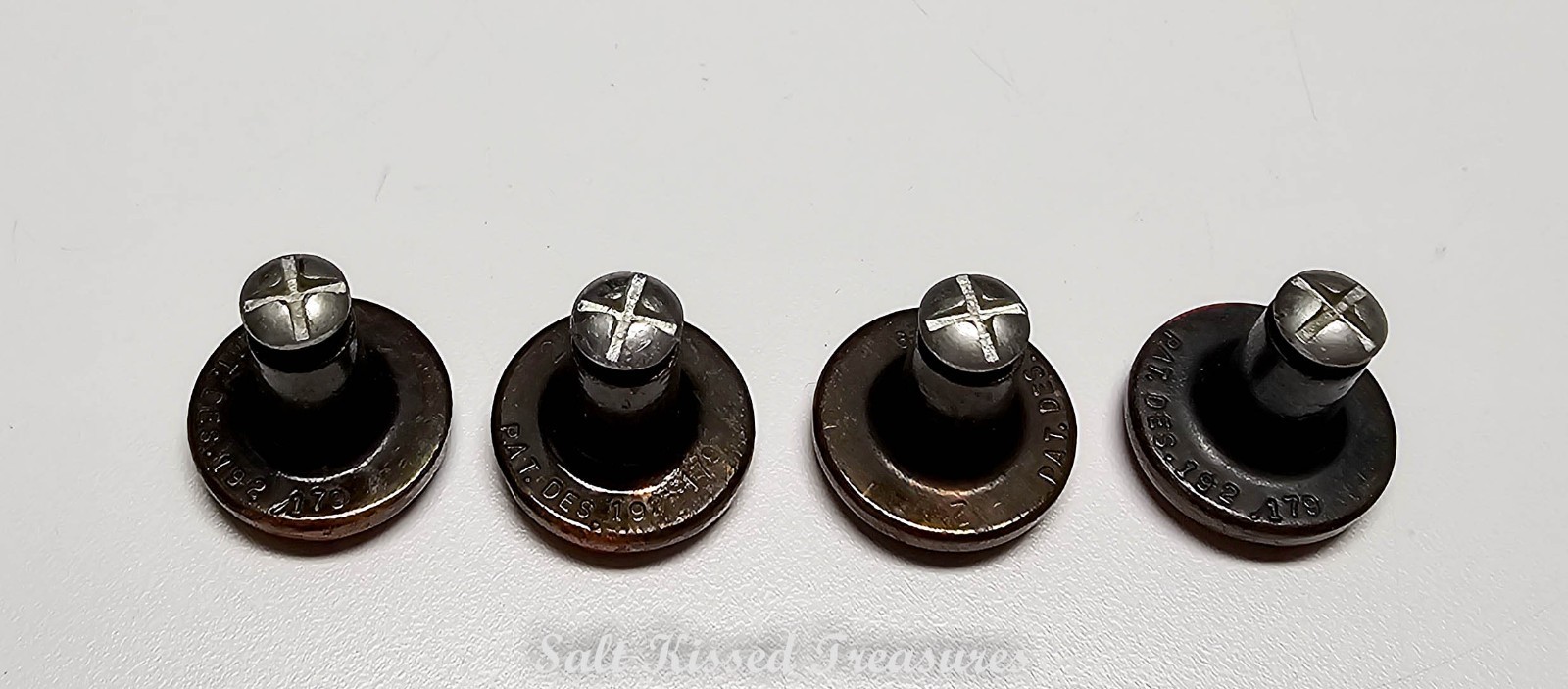 4 pc Vintage Rosette Copper Drawer Pulls-1 inch