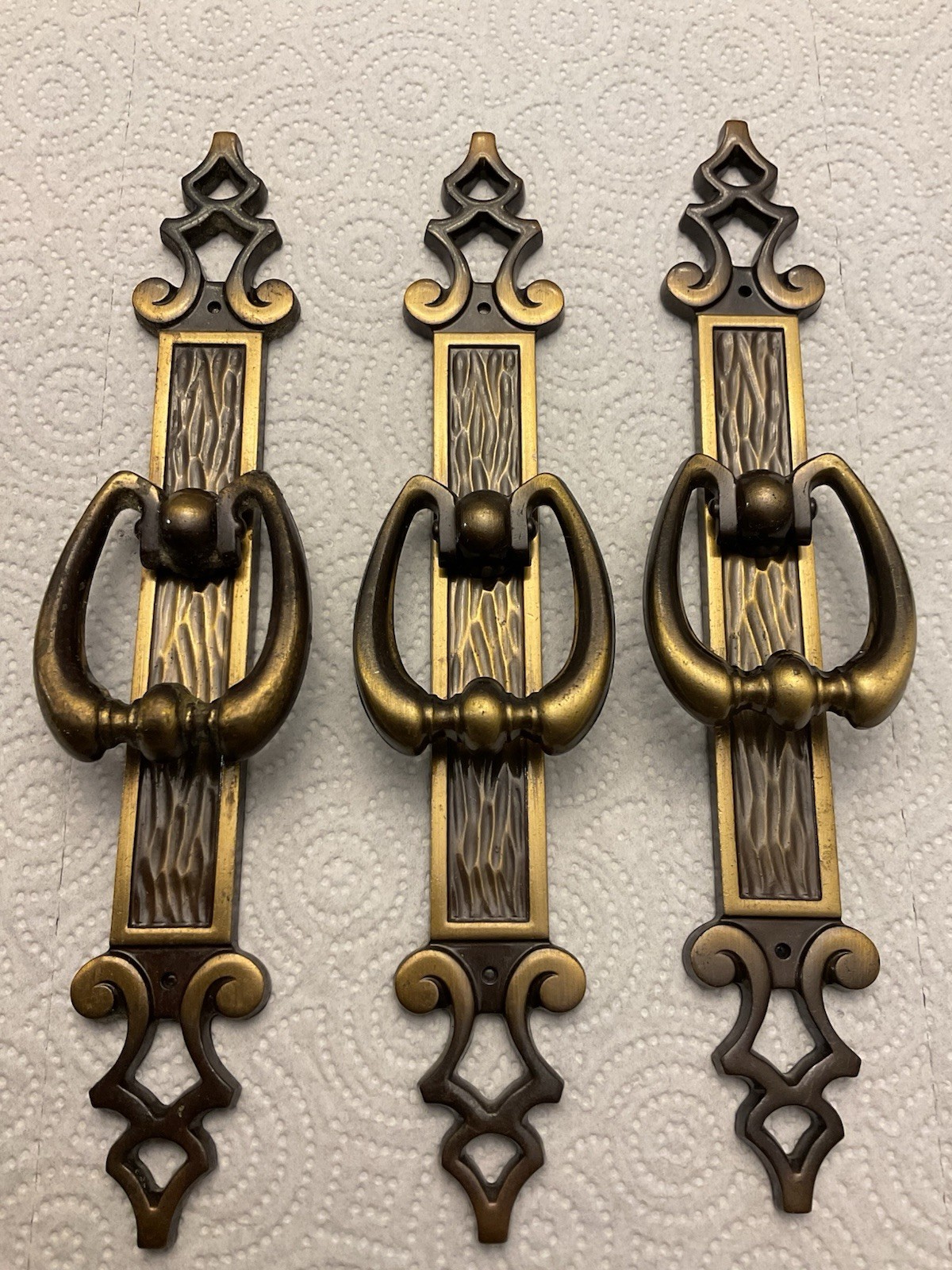 Antique English French Colony Cabinet Pulls/Plate 8.5 Inches. Lots Of 3.
