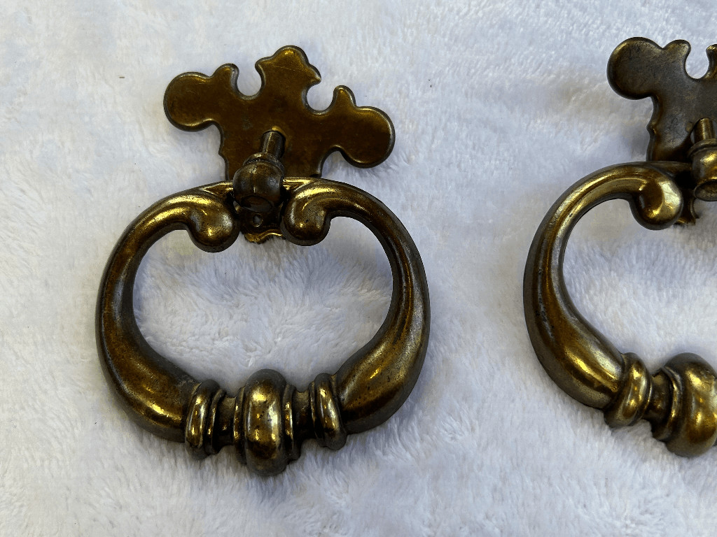 Vintage Drawer Pulls/Handles Mixed Lot, Three of Each, Lock & Key Style Brass