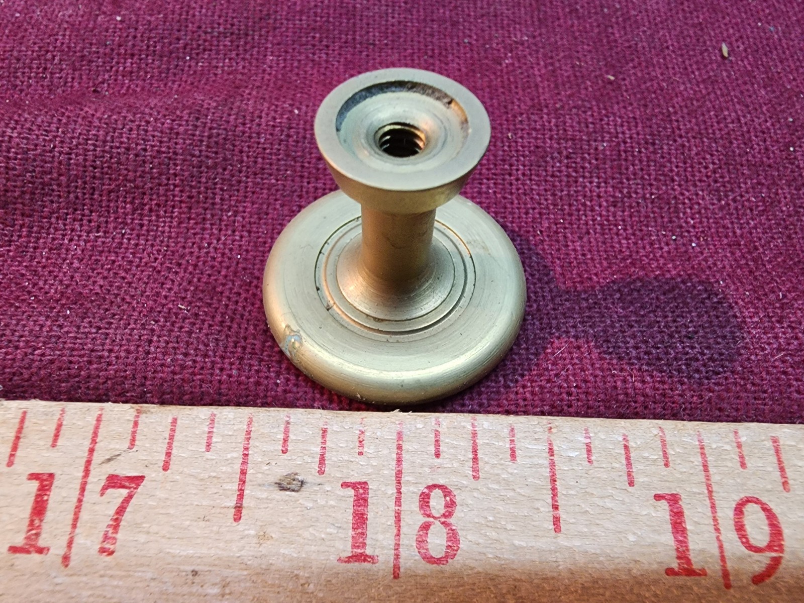 Lot of 10 Vtg Brass Round Drawer Knobs Pulls Cabinet Hardware