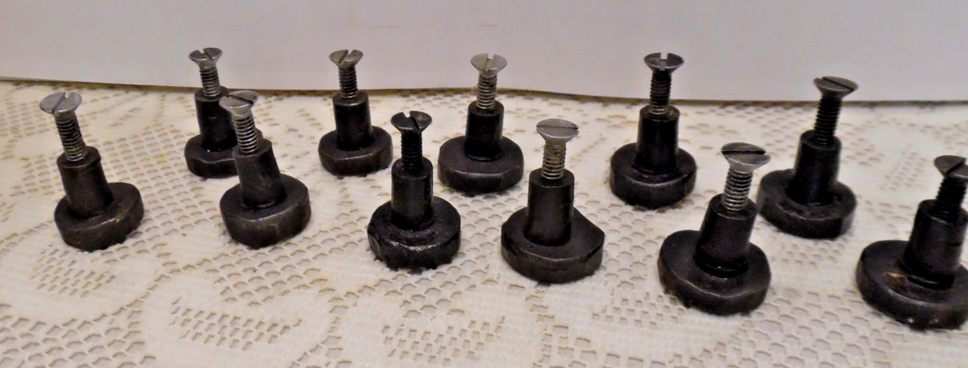 VTG (11) Wrought Iron Heavy Duty Drawer Pulls Black/Round 1″ X 1″ @ Screw
