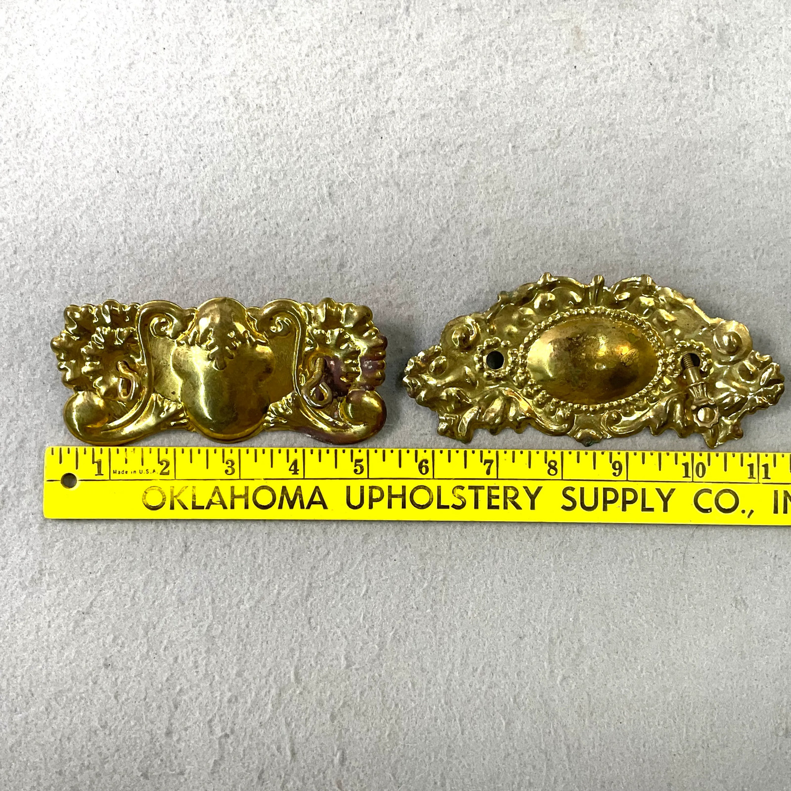 Vintage Brass Ornate Furniture Hardware Pulls Handles Lot of 5 Pieces