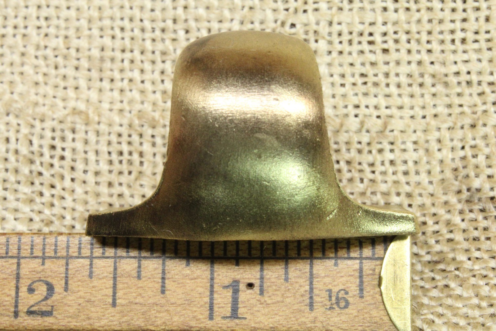 Old Window Sash Lift 1 5/8″ Drawer Pull Handle Heavy Cast Satin Brass Smooth