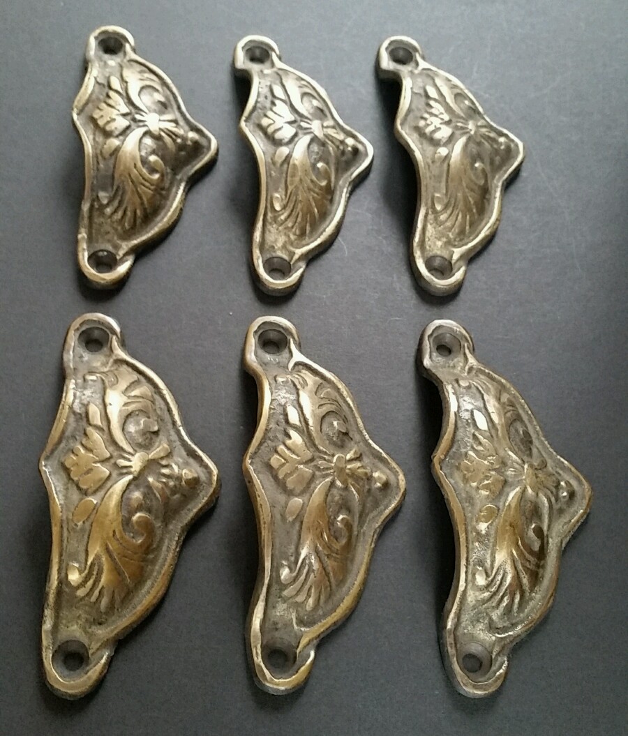 6 Brass Antique Style Victorian Swag Apothecary Cabinet Drawer Handles Pull #A10