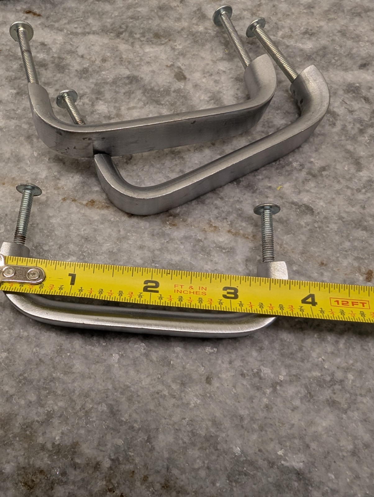 Reclaimed Vintage Brushed Aluminum Metal Drawer or Cabinet Pulls 6pcs