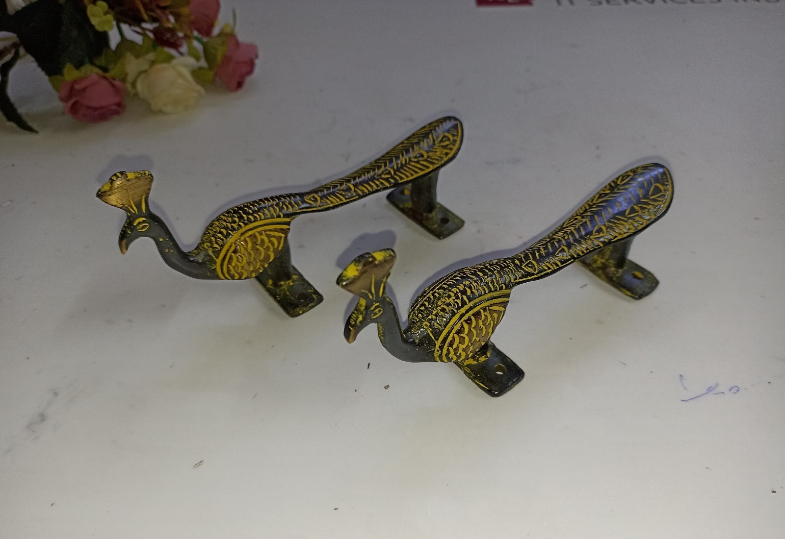 Peacock Shape Decorative Door Handle Home Gate Pull Furnish Handmade Gift GTX