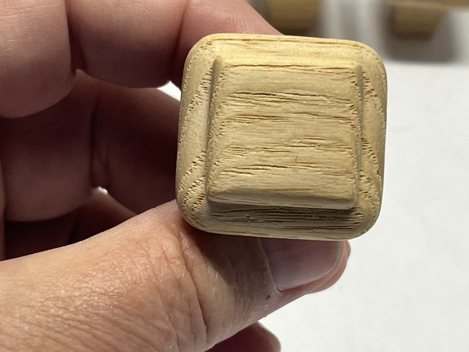 Vintage Lot (9) NOS Square Natural/Unfunished Fixed Wood Drawer/Cabinet Knobs