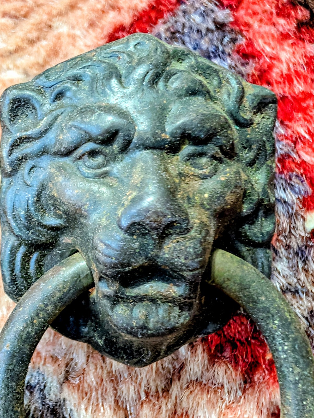 Antique Vintage Lion Head Ring Drawer Cabinet Pull Knob Hardware Architectual