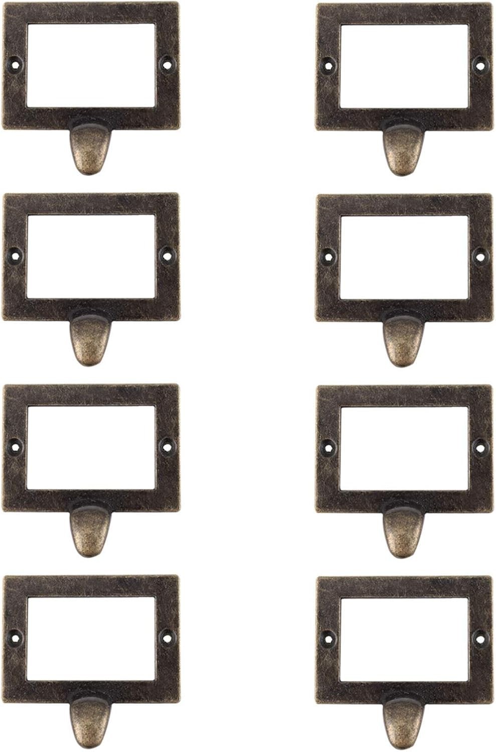 8-Pack Zinc Alloy Antique Bronze Label Frame Drawer Pulls -Vintage Industrial…