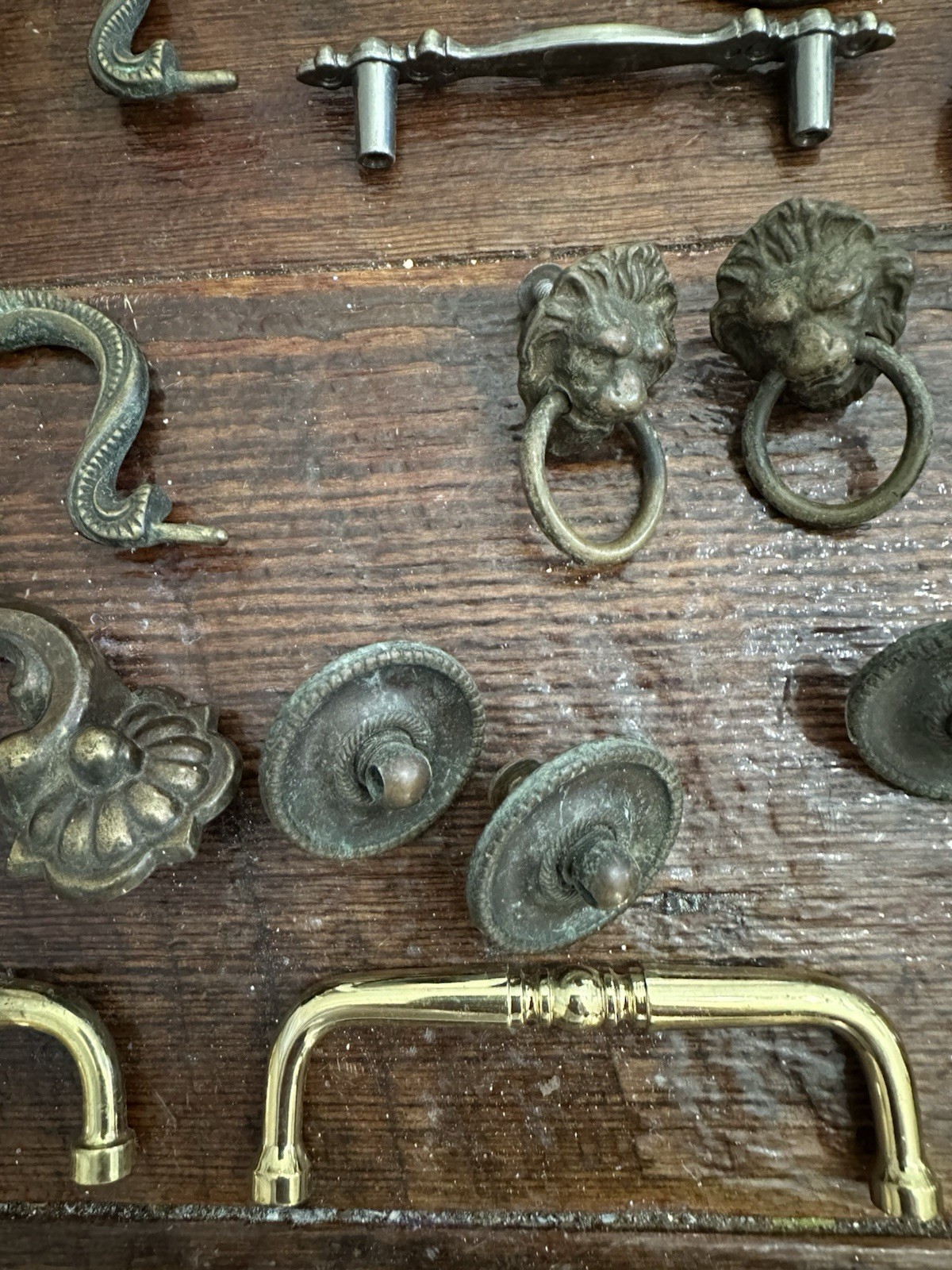 Antique & Vintage Mixed Lot Brass Metal Drawer Pulls Handles Parts & Hardware