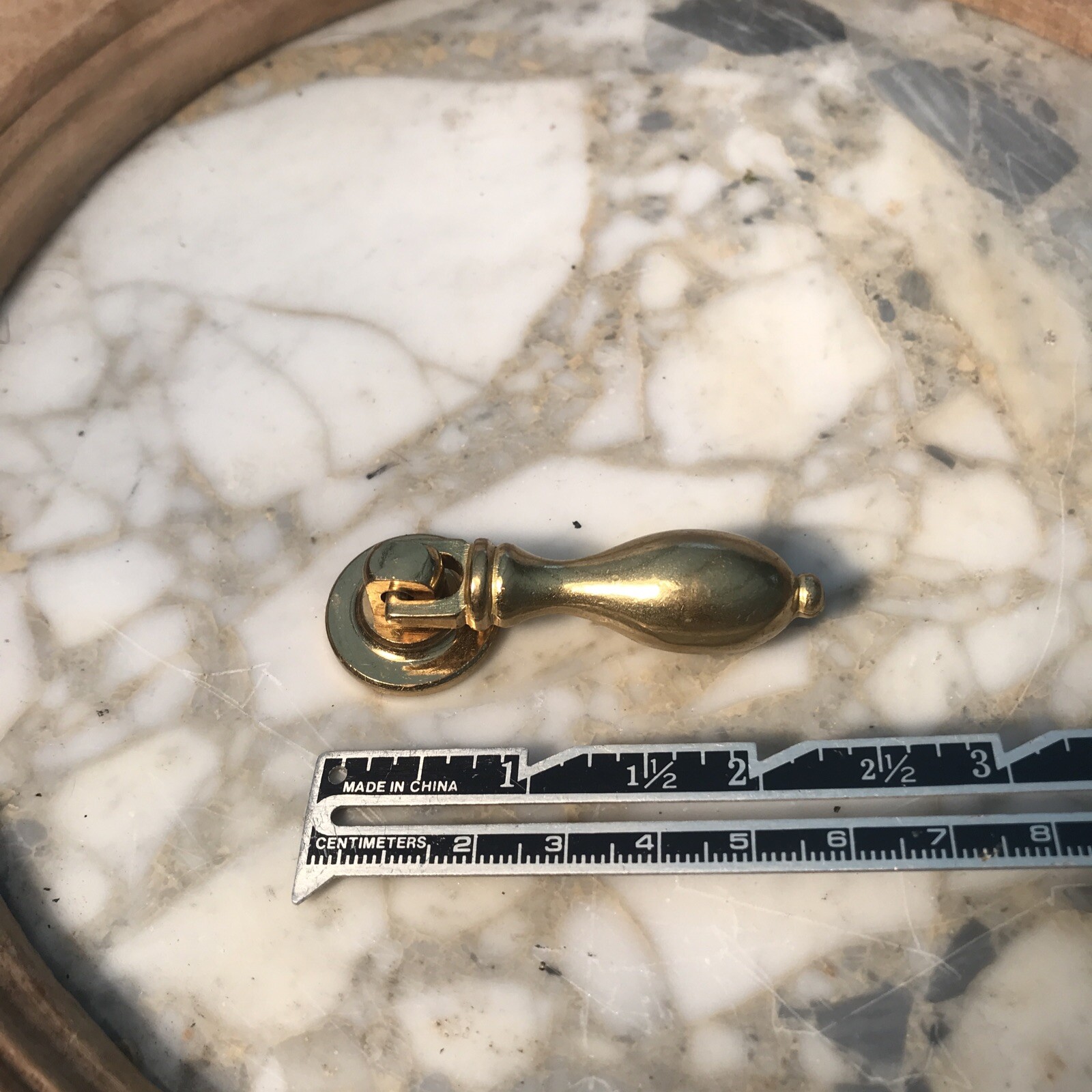 Vintage French drop Pull Polished brass Door Drawer Gold Knob Teardrop Cabinet
