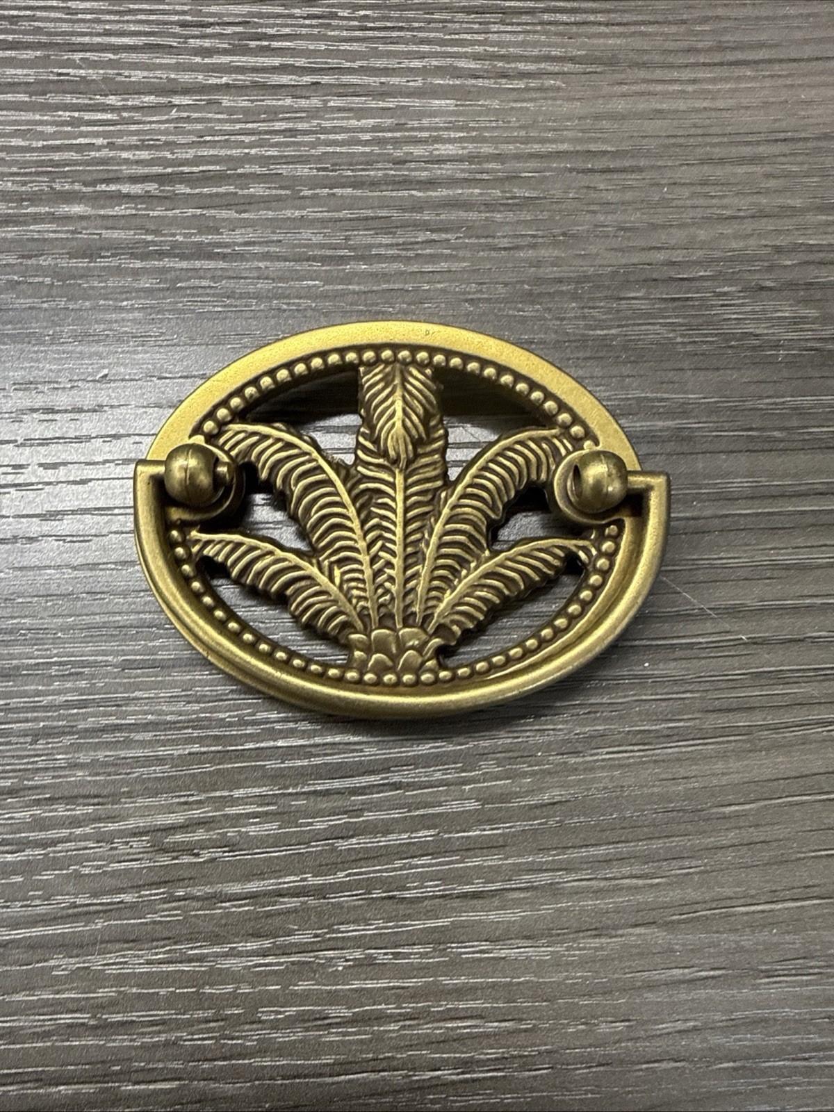 Vintage Keeler Brass Palm Tree Cabinet Knob Chippendale-style Drawer Pull (9