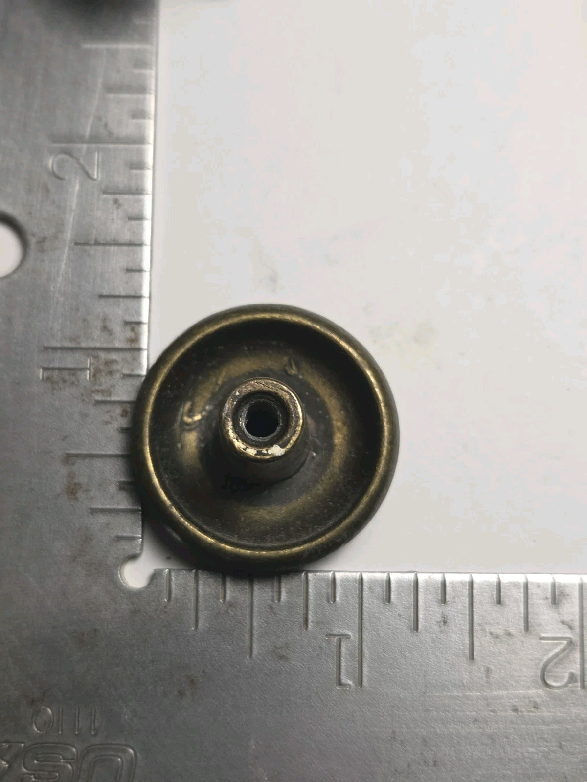 1960 Brass Cabinet Knob 1.25” Round Mushroom Drawer Pull (11 Avail)