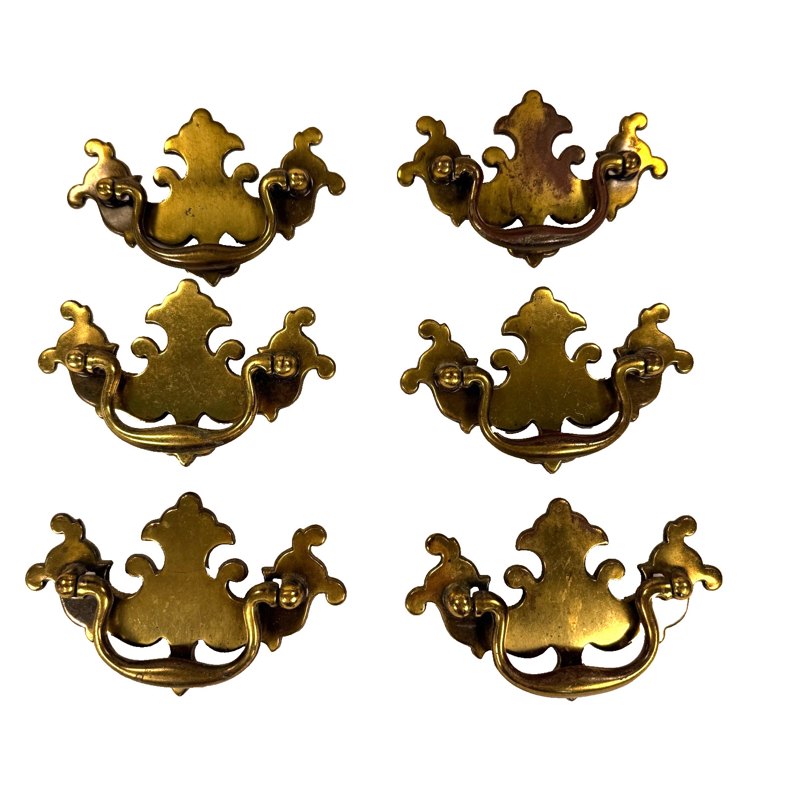 6 Keeler Brass Co. Chippendale Style Drop Bail Drawer Pulls N19356 5″ Centers