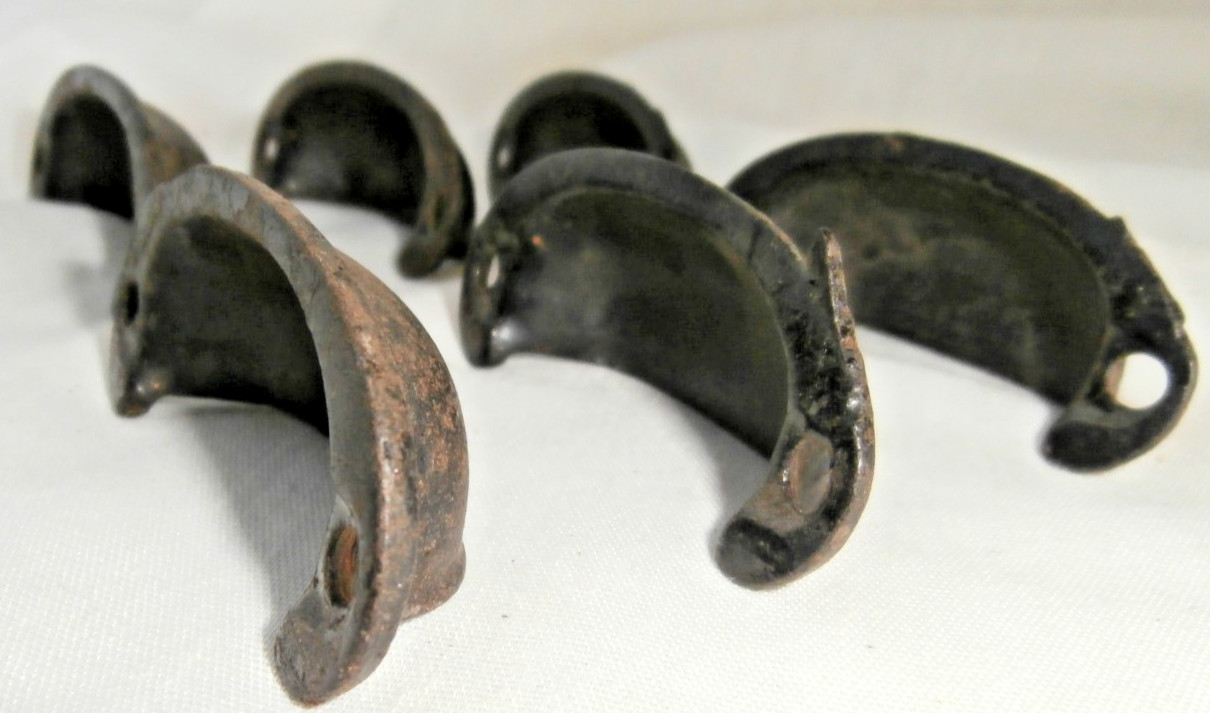 STEEL DRAWER PULLS VINTAGE STORE QUALITY – CUP STYLE BASIC BLACK – SET OF SIX