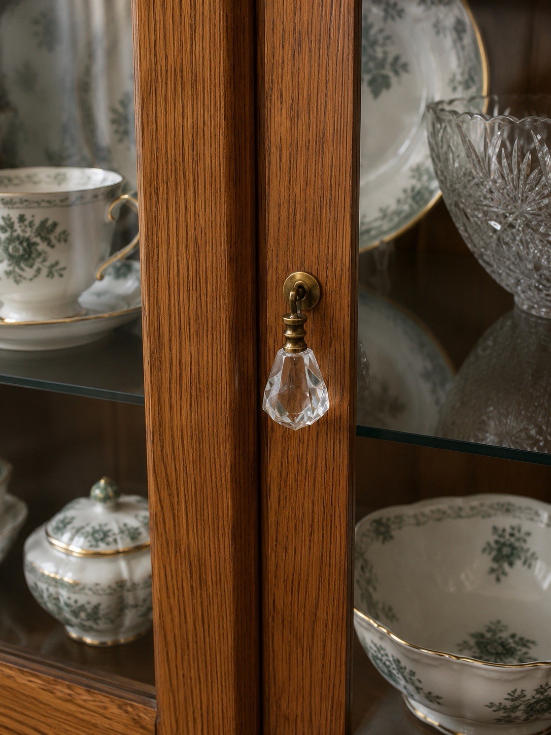 Antique Brass Drawer Pulls Handles Teardrop Glass Kitchen Cabinet Knobs Vintage