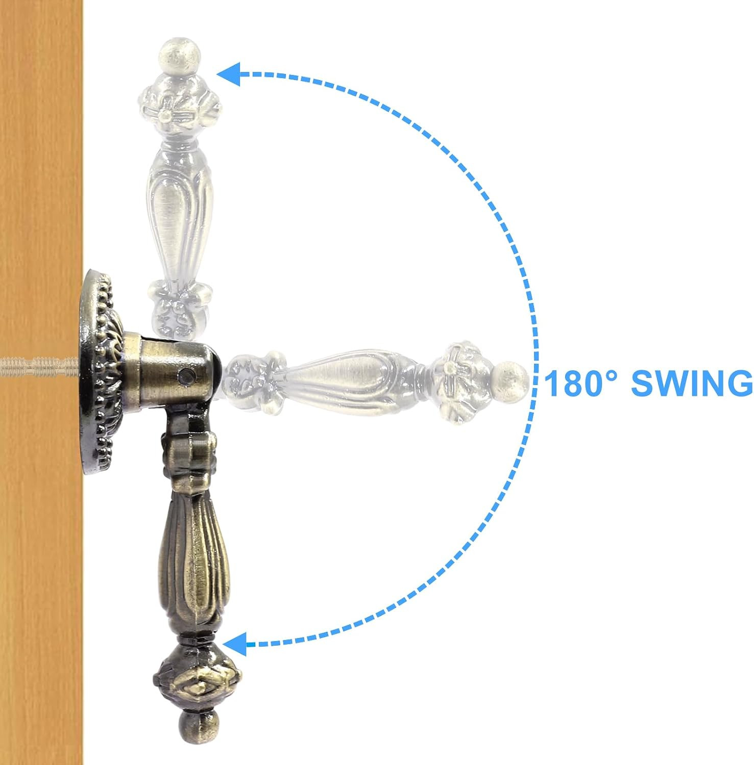 6PCS Antique Style Tear Drop Pulls – Vintage Cabinet Decorative Pull Handle Knob