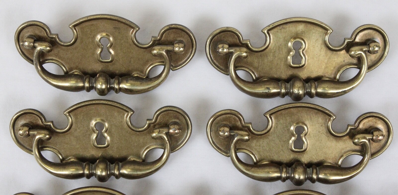 Lot Of 7 +1 Keeler Brass Co KBC Drawer Handles Pulls Chippendale Batwing Keyhole
