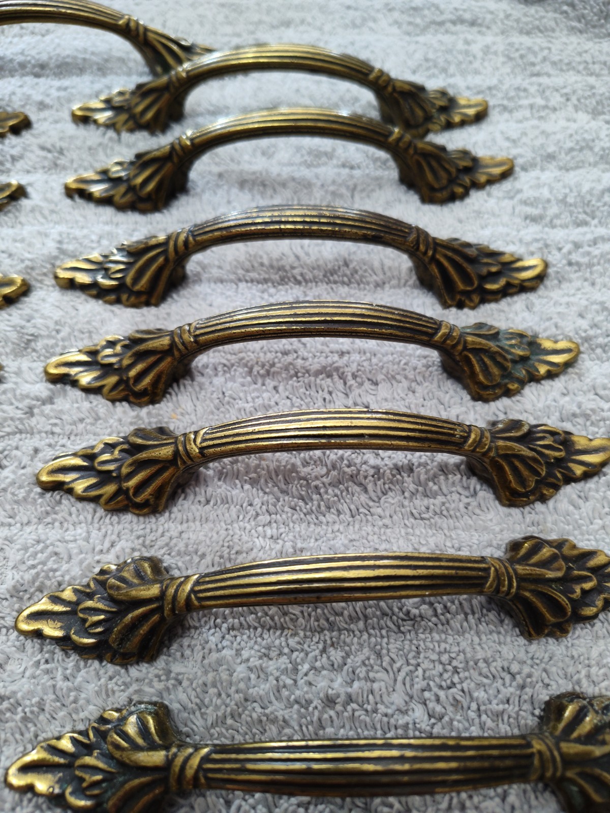 LOT OF 23 Amerock Vintage Handle Drawer Cabinet Pull 1330 Brass French Design