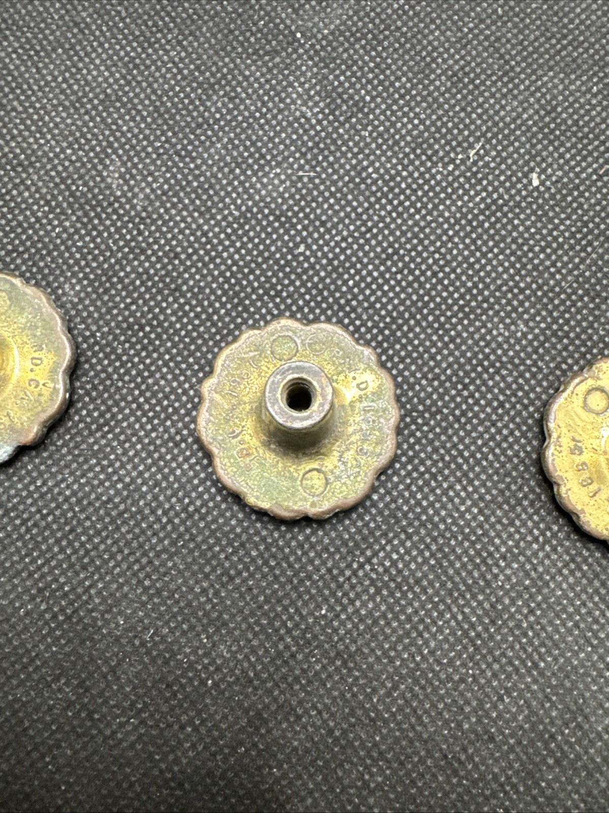 Lot of (4) 1960 Amerock Floral French Provincial Drawer Pulls/Knobs White/ Brass