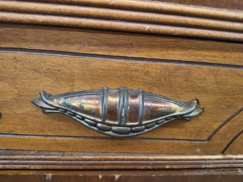 Antique 1920s/30s Vintage Art Deco Metal Handles Drawer Pulls Lot Set of 4