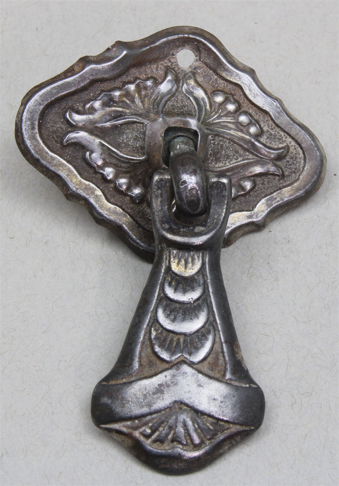 Antique 1930’s Ornate Design Cabinet Door Metal Drop Drawer Pull RD# 758459