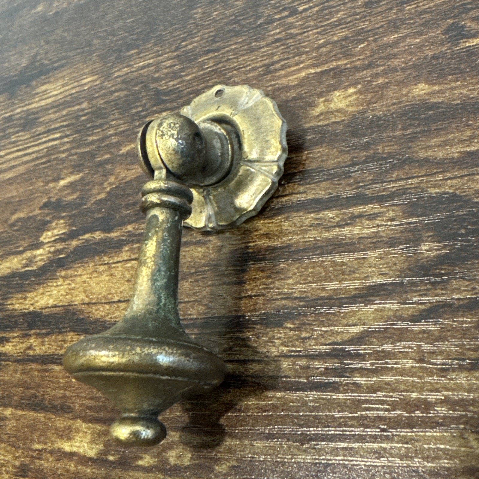 Drexel Esperanto Drawer Pull Teardrop Brass Dresser Handle Backplate Vintage MCM