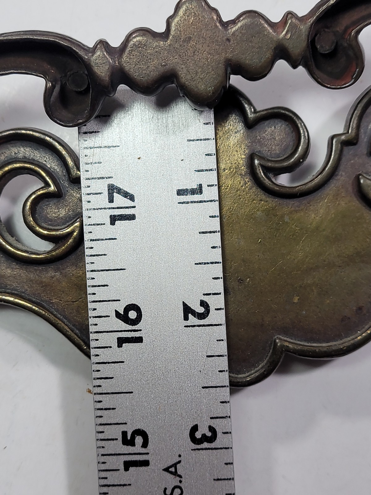 Vintage Brass Batwing Chippendale Style Drop Bail Pull Drawer Hardware BPC 2716