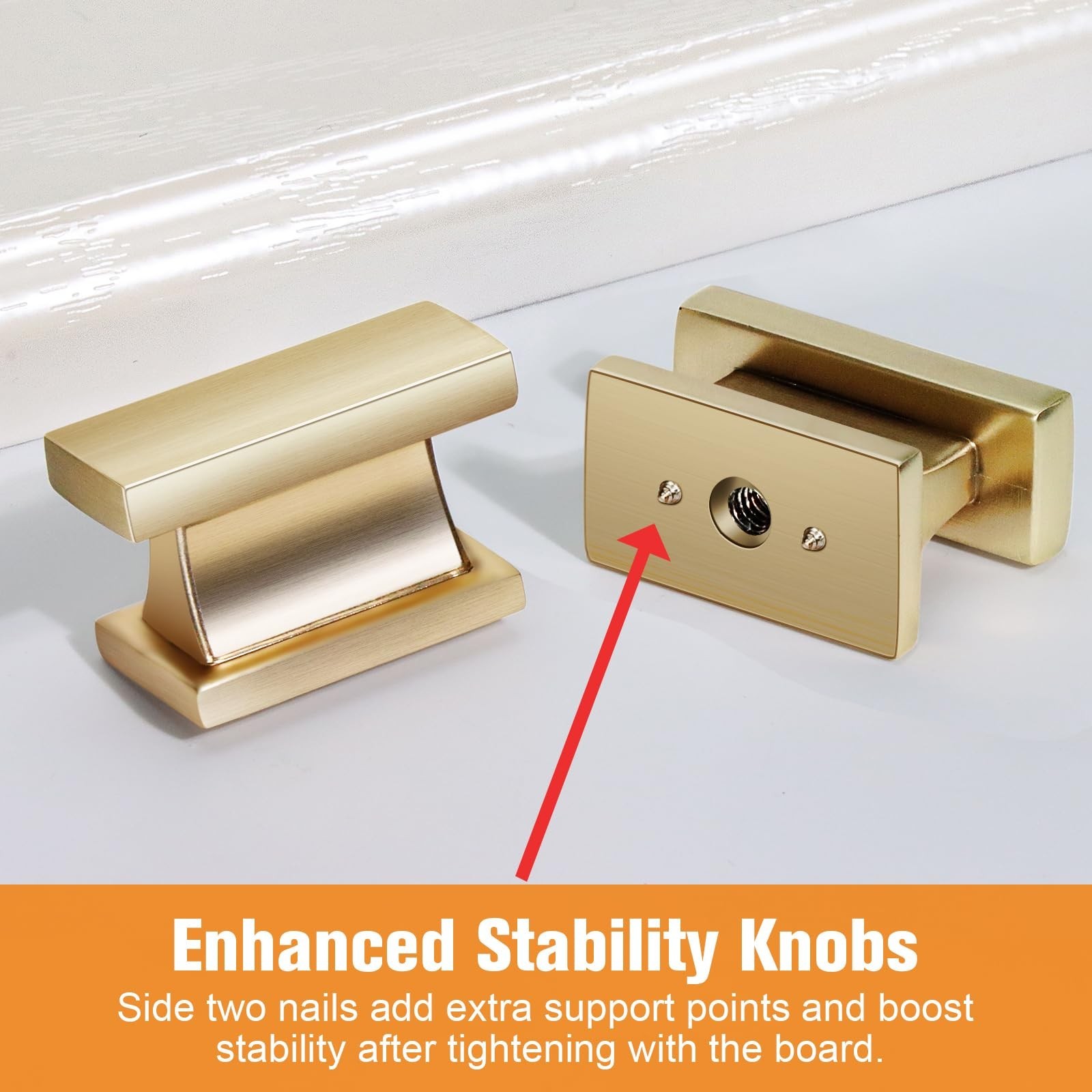 VEHCIL 10 Pack Square Brushed Gold Cabinet Knobs,Single Hole Cabinet Handles …
