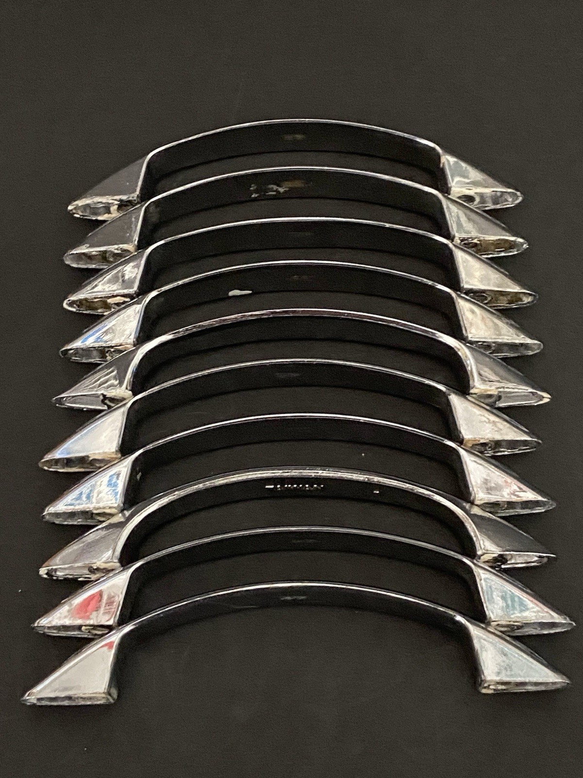 Lot of 10 Vintage Chrome Drawer Pulls Cabinet Handles MCM 4″ -20 Screws