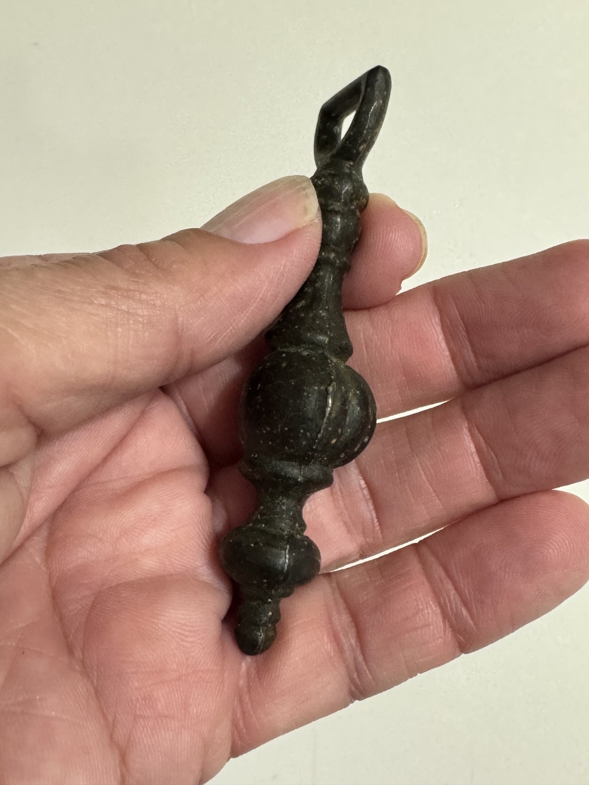 Vintage Large Bronze Antique Brass Tone Finish Hanging Drop Drawer Pull Hardware