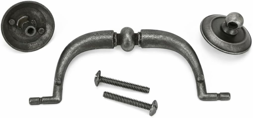 3.25 Inch Vintage Style Drop Bail Drawer Pull Antique Dark Brass Cabinet Handle