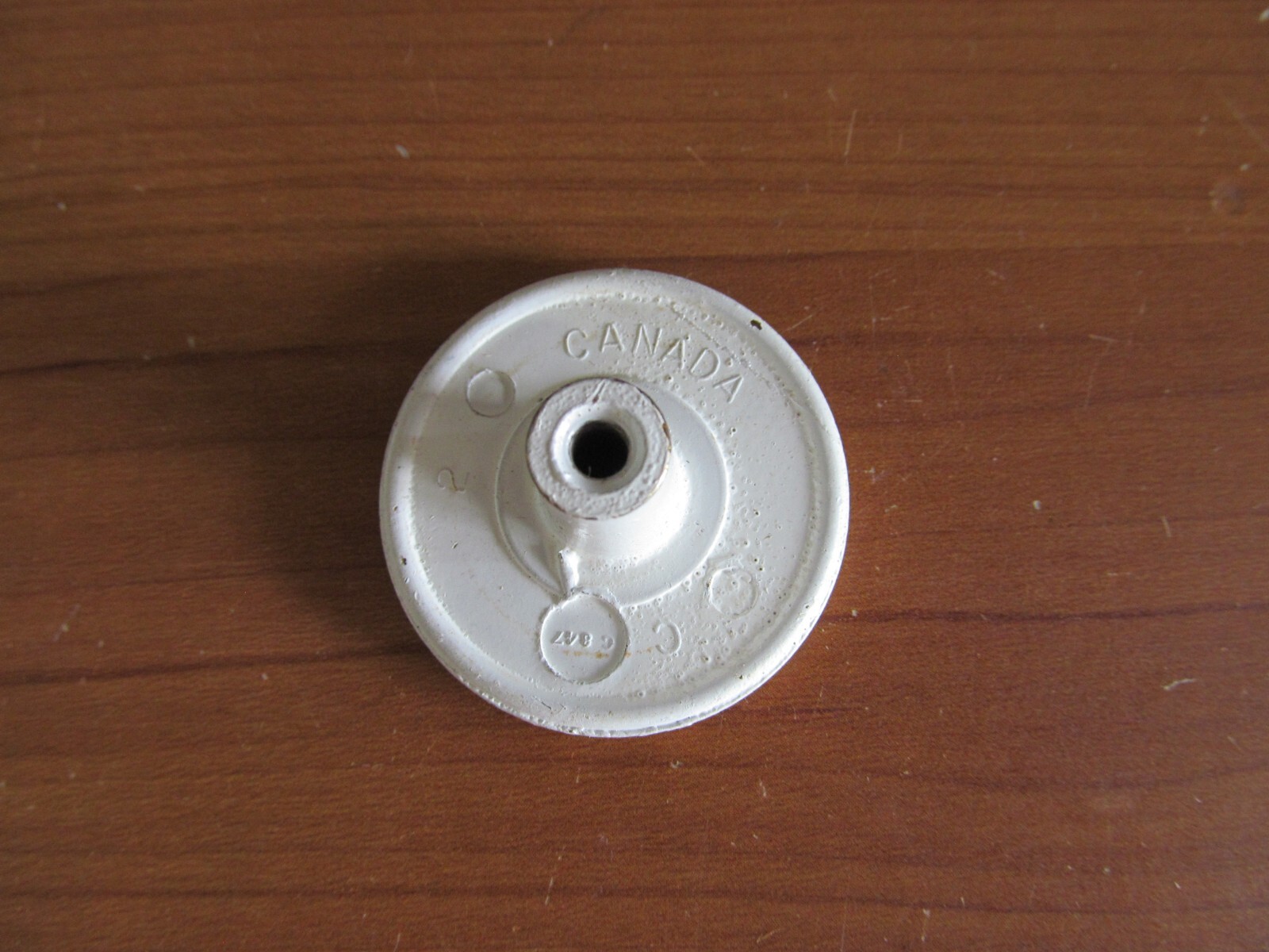 VTG White & Brass Knob Cabinet Pull Round 1 1/2″